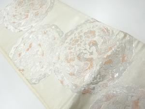 アンティーク　花鳥模様織出し袋帯（材料）